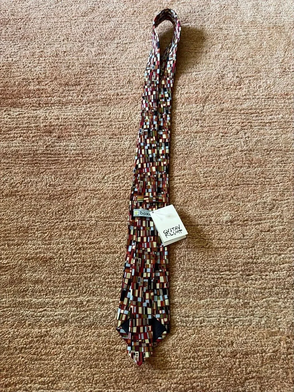 Boxelder Gustav Klimt The Kiss Silk Hand made Necktie Multicolor Art NWT